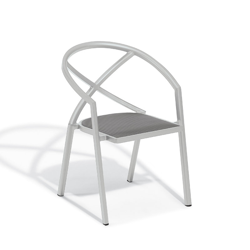 Fauteuil de salle à manger Azal, Natté titane, Flint