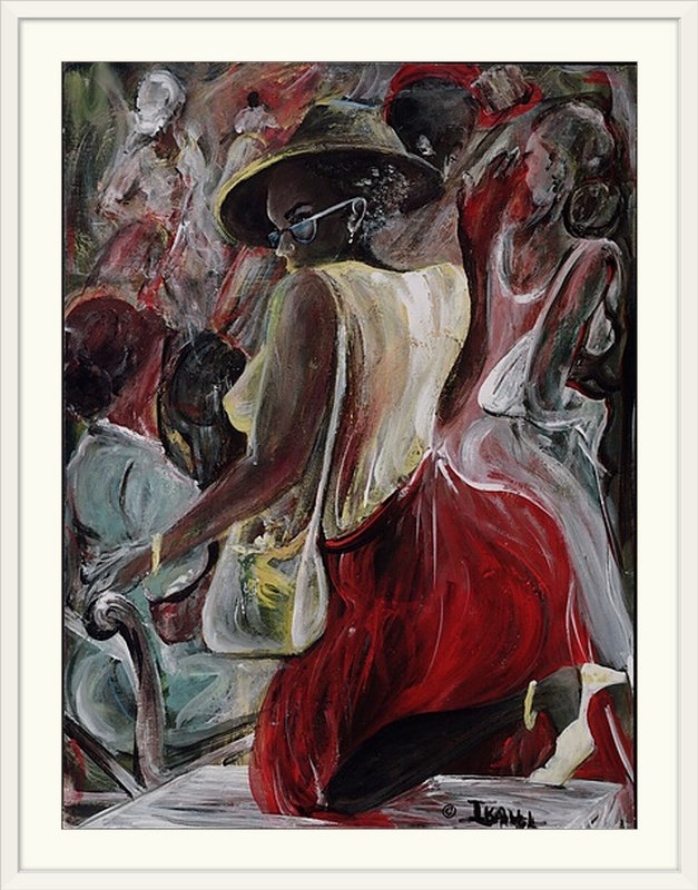 Reproduction d'art "Profilage" par Ikahl Beckford, H 24 po x l 20 po x P 1 po, Cadre noir