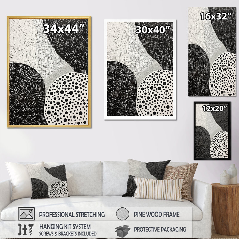 Gris abstrait coraux I - impressions sur toile abstraites, H 32 po x l 24 po x P 1 po, Cadre flottant blanc
