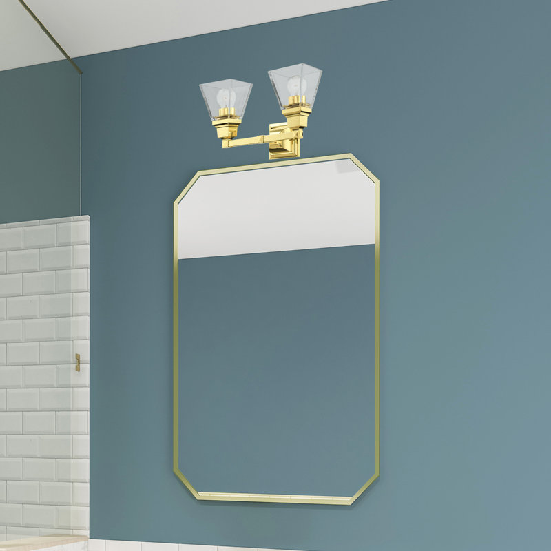 Éclairage de salle de bain à intensité variable 2 lumières Anfrenee, Laiton poli
