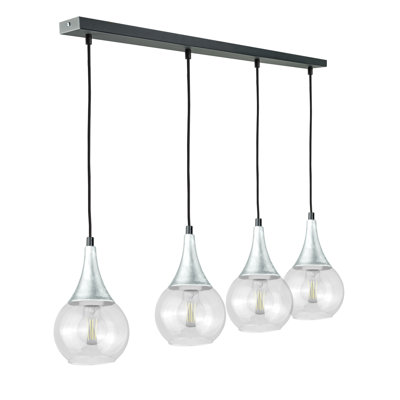 Olin - Light Clear Black Kitchen Island Pendant