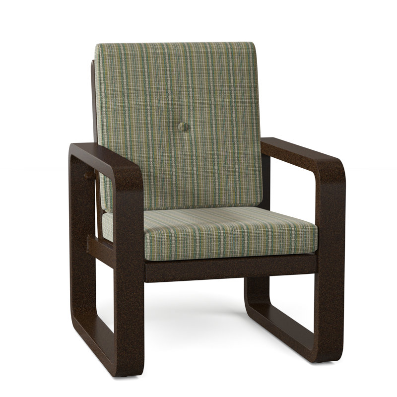 Vale Outdoor Dining Armchair, Canvas Bird's Eye Sunbrella® Canvas, Chestnut Brown