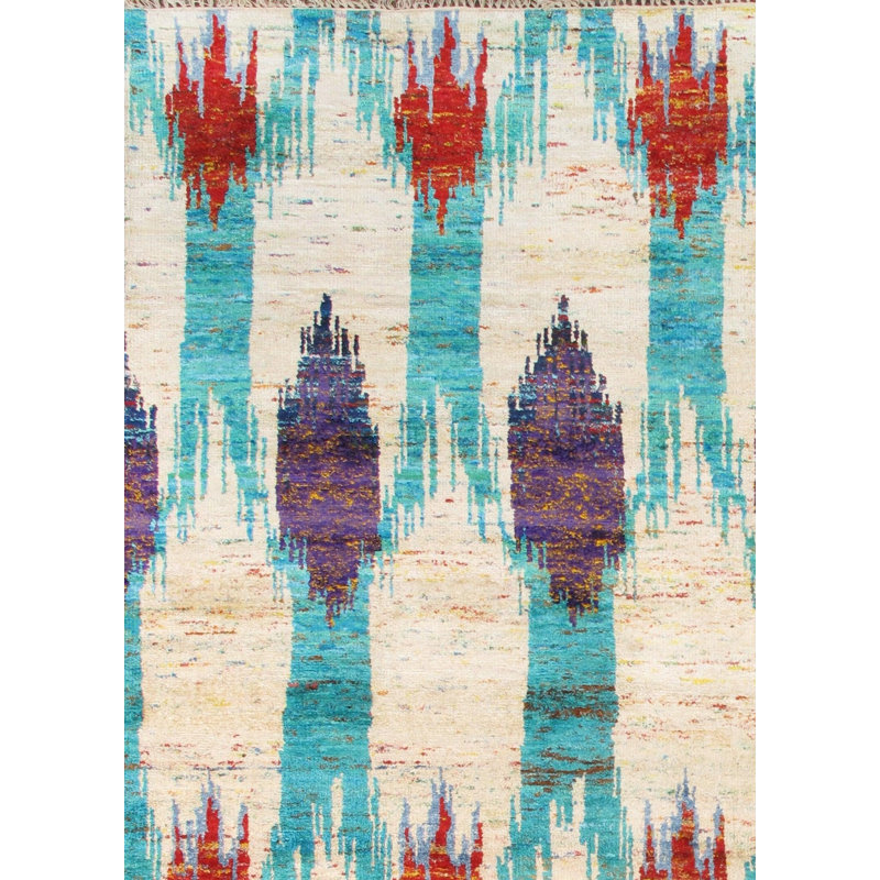 Ikat Area Rug in Ivory
