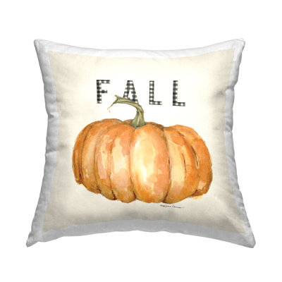 Fall Pumpkin Black Farm Plaid Typography Autumn Gourd Decorative Printed Throw Pillow By Stephanie Workman Marrott
