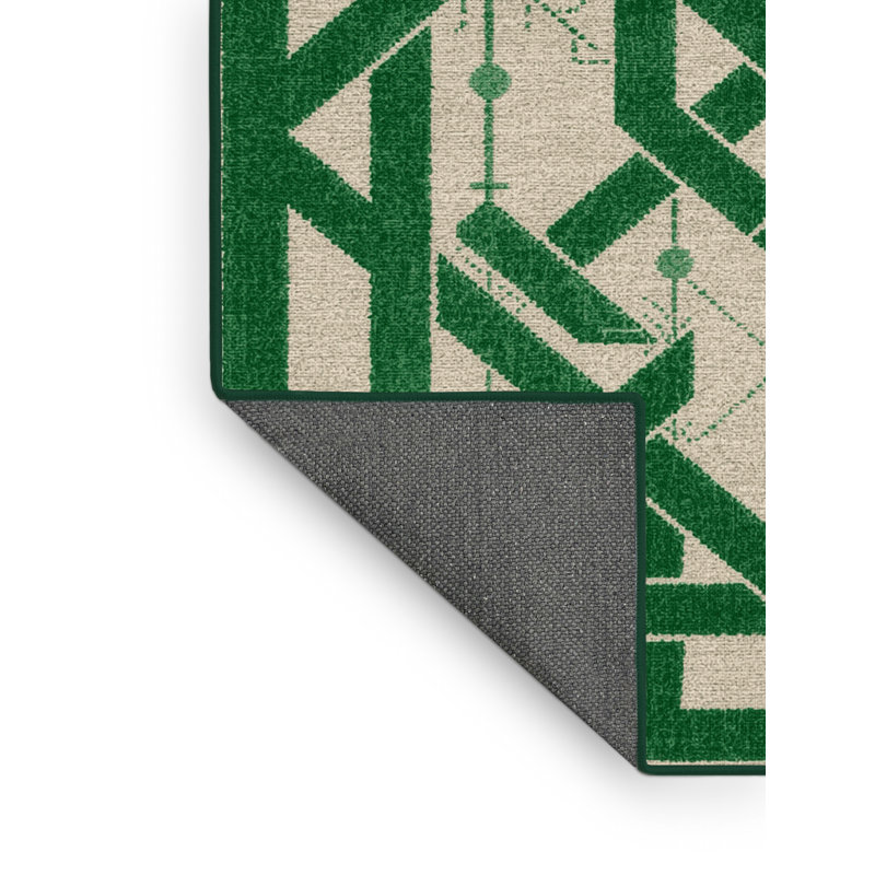 Soft Plush Feingold St Patties Modern & Contemporary Abstract Area Rug in Green – Green Binding, 5x8