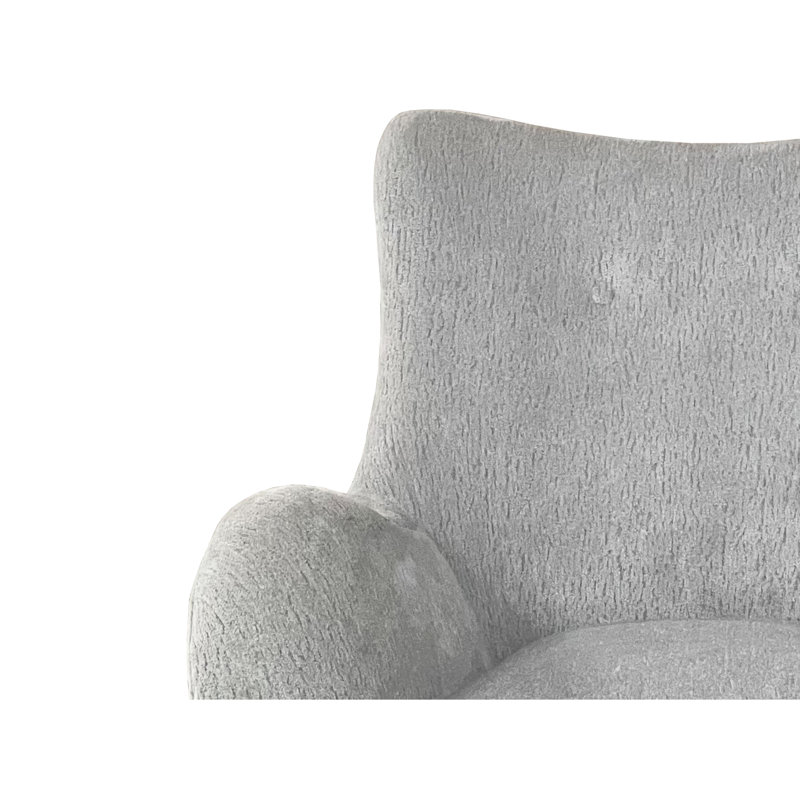 Chaise pivotante grise transitionnelle avec accents de couleur zinc, l 33 po x P 32 po H 36 po, couleur 73 lb, hauteur, largeur, profondeur,