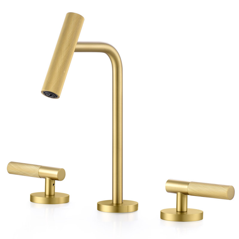 Widespread 2-handle Bathroom Faucet, Brushed Gold