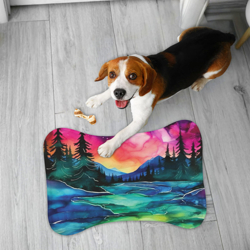 Arctic Sky - 1 Piece Bone Shape Feeding Mat