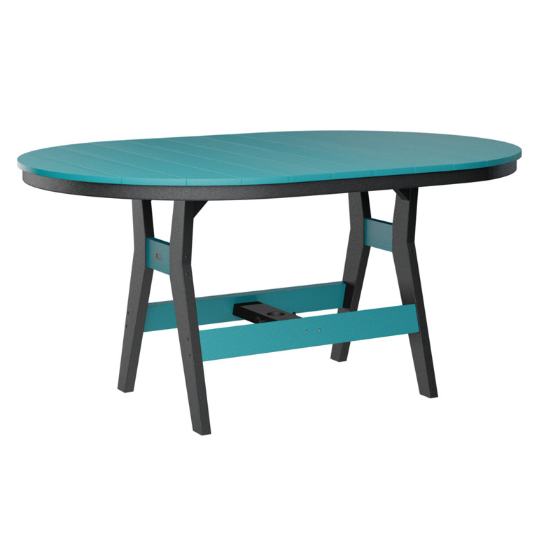 Table de bar berlinoise Berlin, Noir, 38.87" H x 64" W x 44" D, Bleu Aruba