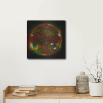 Luxe Metal Art 'Three-telescope View Of The Sun' by NASA Metal Wall Art, 12" x 12"