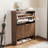 Fluted Shoe Storage Cabinet For Entryway With 2 Flip Drawers,wooden Enclosed Thin Shoe Cabinet With Metal Handles And Anti Tipping Devicesuitable For Living Rooms,entrances-2001879358-2002171558