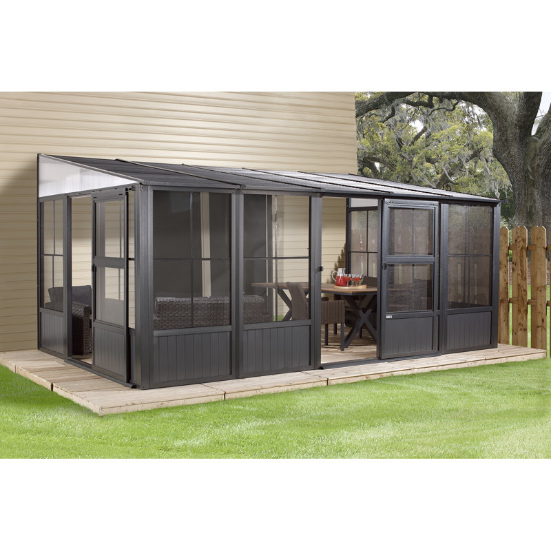 Charleston 10' x 16' Gray Aluminum and Steel Patio Gazebo
