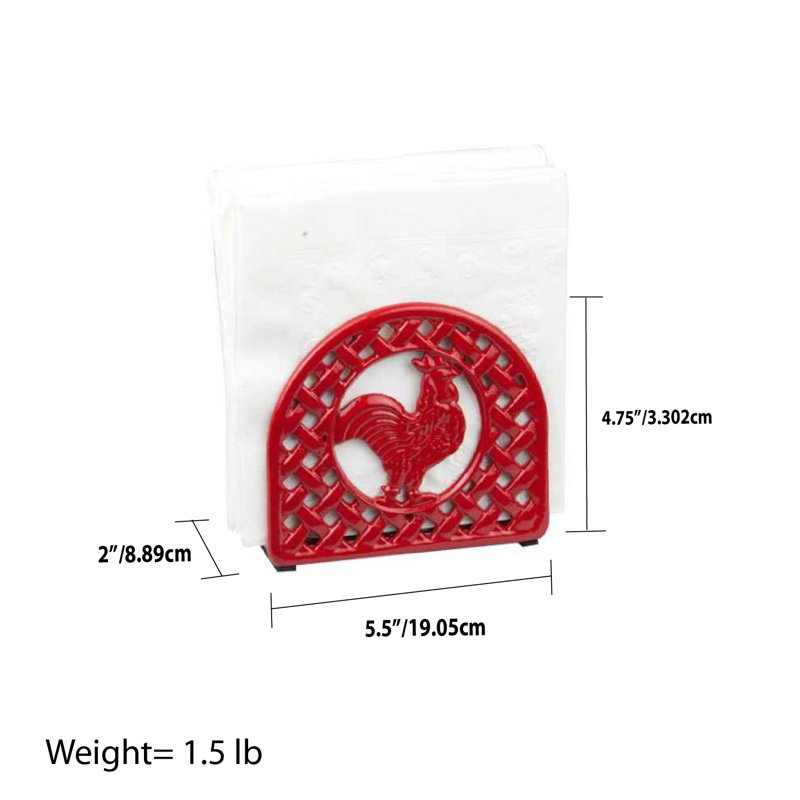 Iron Napkin Holder, Red
