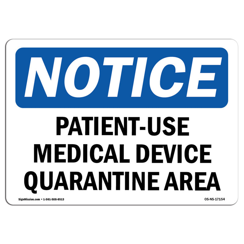 Plaque de quarantaine pour dispositifs médicaux usagés