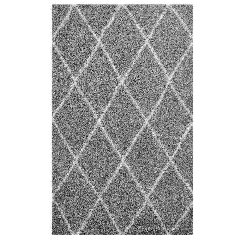 Modway Toryn Diamond Lattice Shag Area Rug, Rectangle 5' x 8'