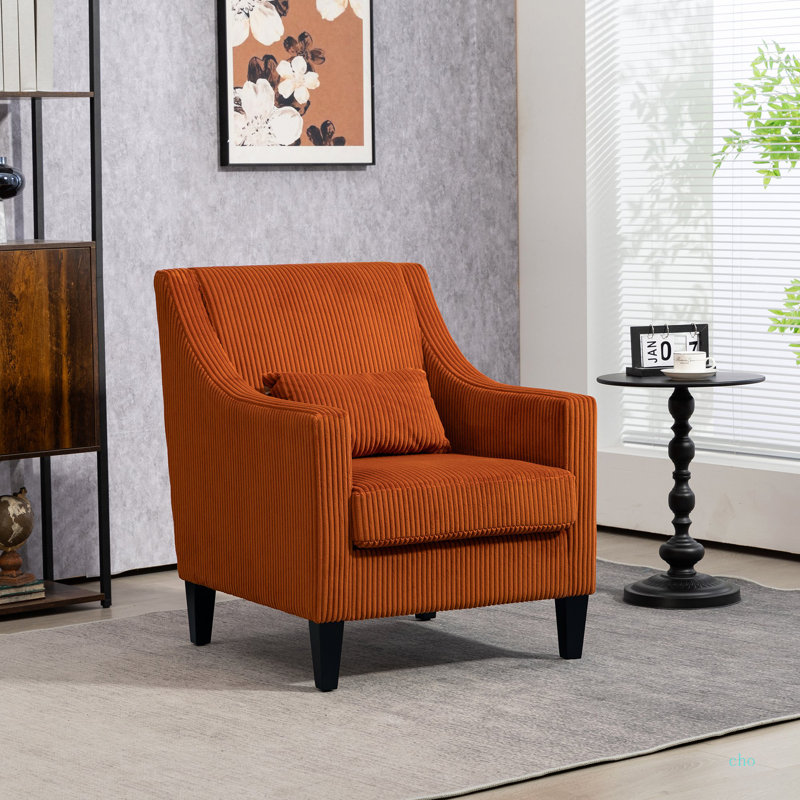 Chaise d'appoint moderne, fauteuil rembourré avec accoudoirs arrondis pour chambre à coucher, appartement, studio, bureau, salle d'attente