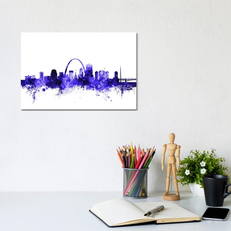 St. Louis, Missouri Skyline by Michael Tompsett - Wrapped Canvas Gallery-Wrapped Canvas Giclée, 20.32 cm H x 30.48 cm W