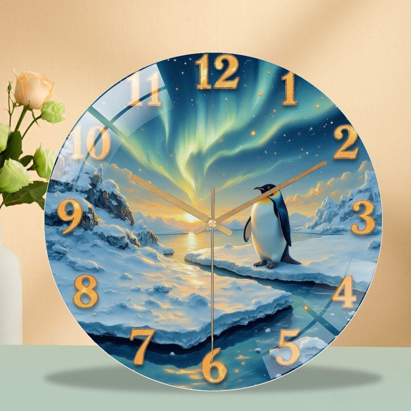Horloge murale à thème pingouin