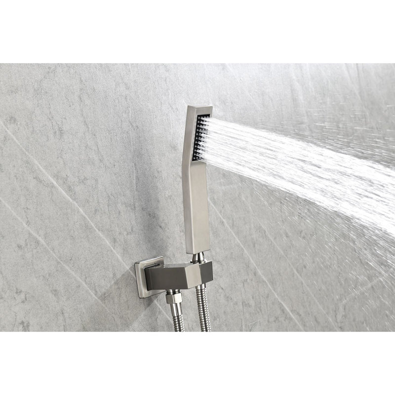 10" Bathroom Wall Mount Shower Head - Materials, Powerful Shower, Self-Cleaning, Brushed Nickel Color Mounted Rain Quality Construction, Continuous Water Flow, Finish