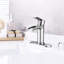 Robinet pour salle de bain à poignée simple - Nickel brossé avec plaque de pont et drain escamotable pour lavabo de salle de bain moderne-121628287