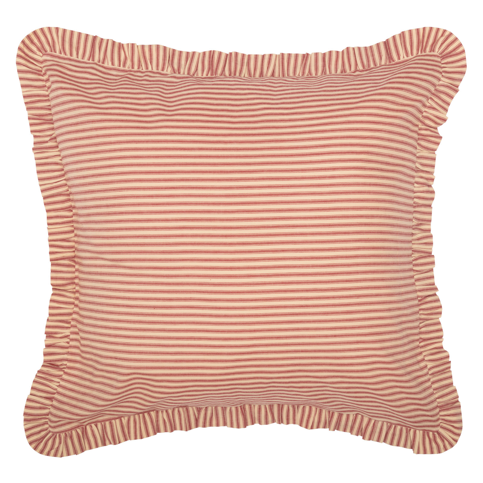 Cotton Sham Set, Country Red/Dark Tan