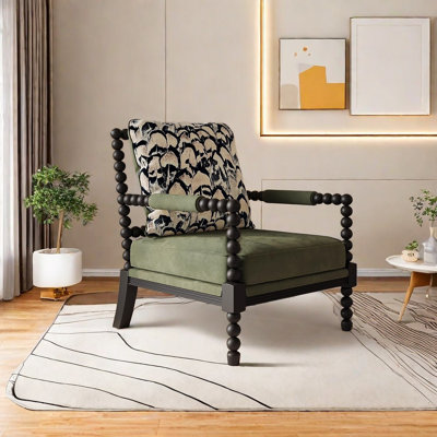 Breathable Fabric Chair with Solid Wood Frame
