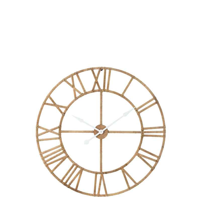 Alexys Rattan Skeleton Wall Clock, 100 H x 100 W x 4 D cm