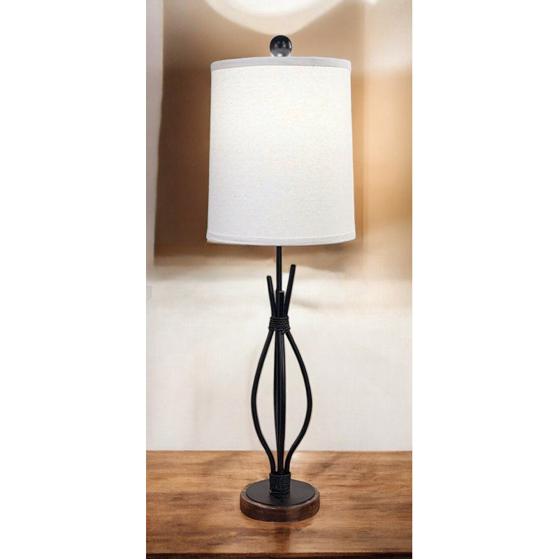 Kodiak Iron Stack Table Lamp w/ Rough Sawn Base
