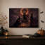«Three Witches Casting Spell Under», art solaire sur toile rouge d'Halloween-968467583