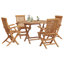 4 - Person Solid Wood Patio Dining Set Round Table