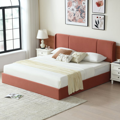 Coletti Hydraulic Lift Up Storage Wingback Upholstered Platform Bed