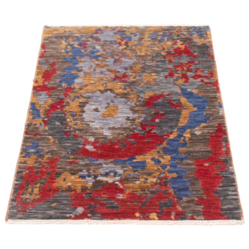 Tapis gris / rouge nouvel âge 3 pi x 4 pi 9 po Lightle One-of-a-Kind
