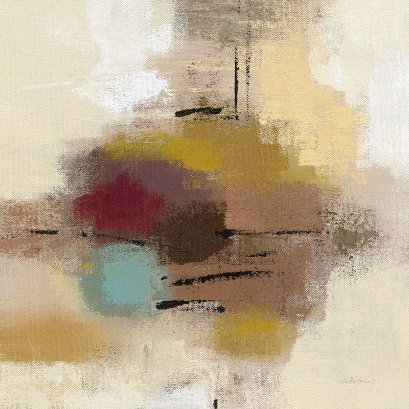 «Morello Cherry Abstract I» par Silvia Vassileva, peinture sur toile tendue, H 12 po x l 12 po