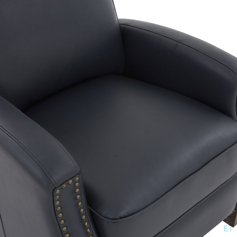 Fauteuil inclinable bleu nuit en similicuir