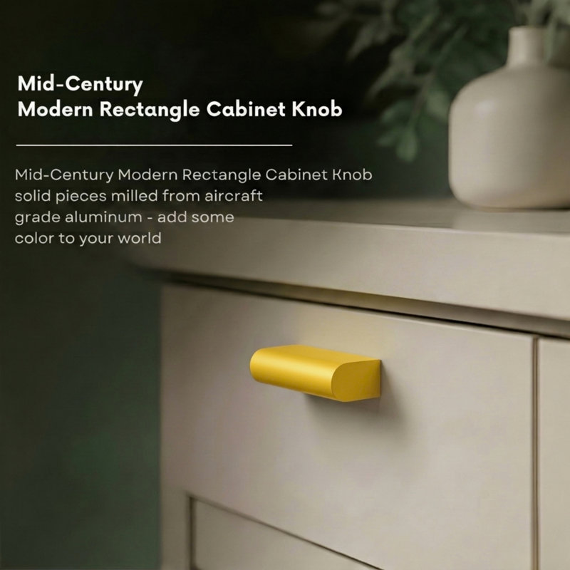 2" Length Geometric Knob, Sunflower (Yellow)