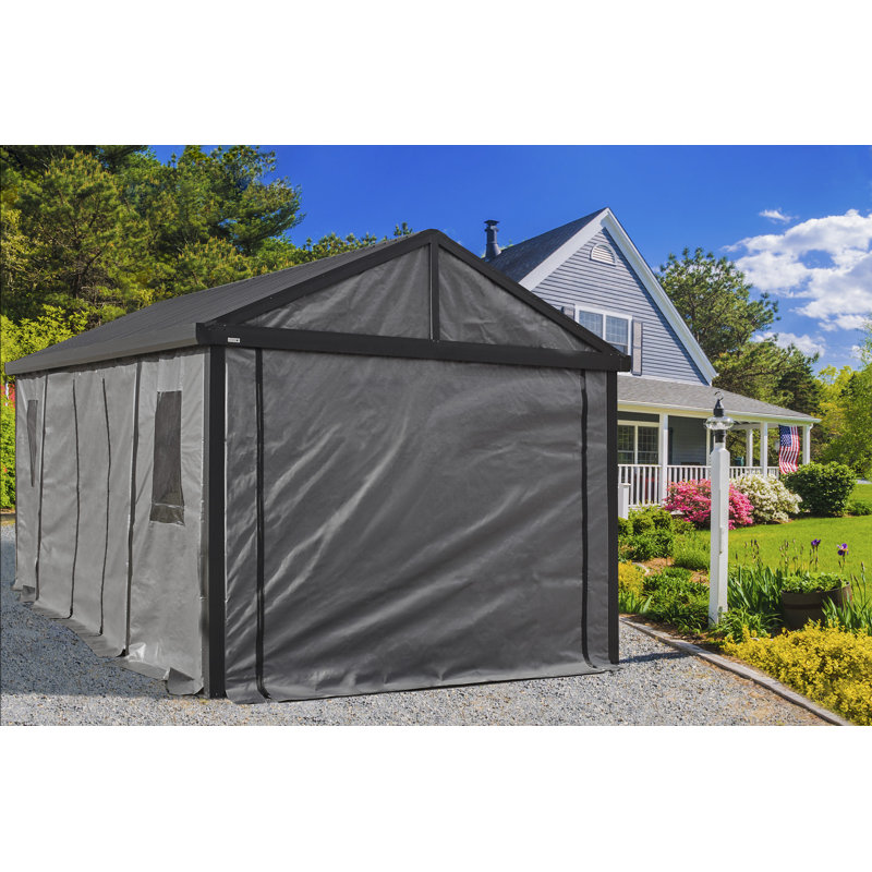 Samara Enclosure Kit for 12x20 ft Carport- Dark Grey