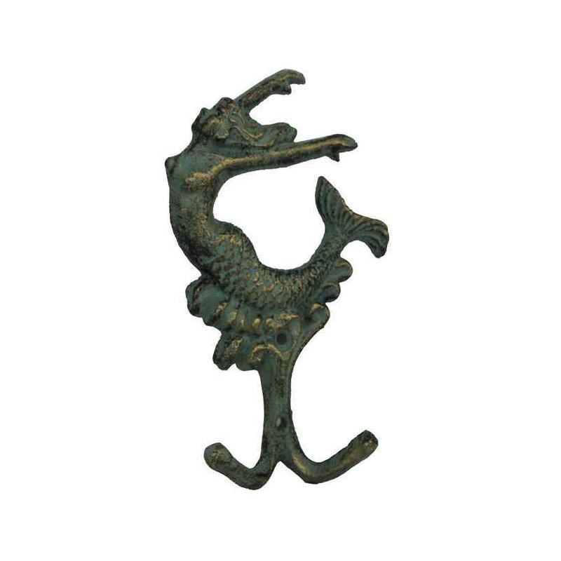 Crochet mural sirène Pfarr, Bronze antique