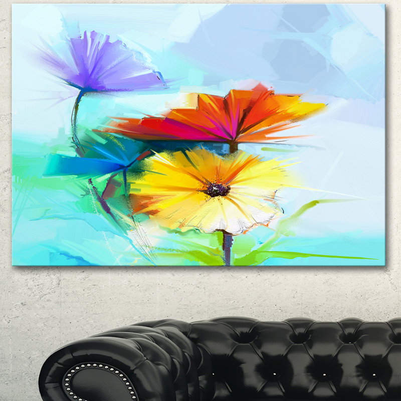« étonnant aquarelle of spring marguerites », reproduction d’art sur toile tendue, H 28 x l 60 po x P 1 po