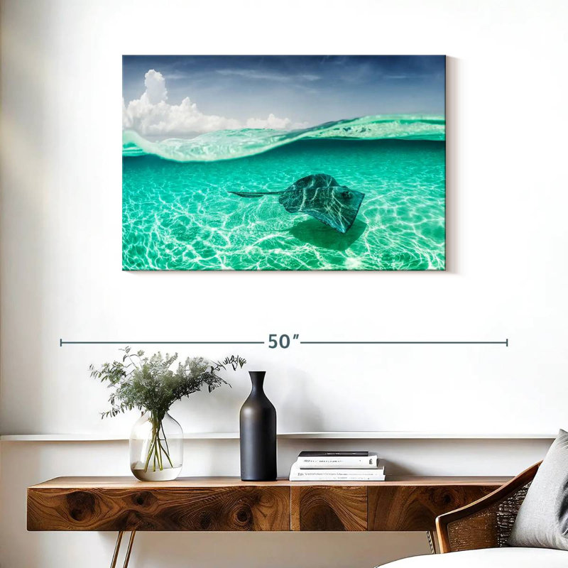 Brama Manta Ray sous l'eau, H 24 po x l 36 po