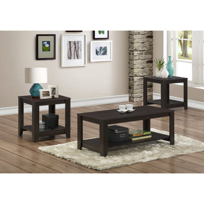 Ensemble de table de bout de 3 pièces en stratifié gris de style transitionnel, parfaite pour prendre le café ou comme décoration dans le salon