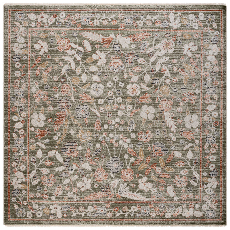 Grove 632 Performance Floral Rug, Square 6'7"