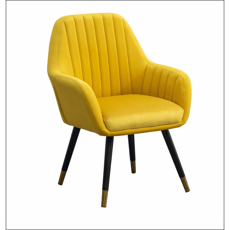 Fauteuil d'appoint Tuchico, Velours jaune