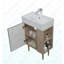 Meuble-lavabo à tablettes 21,6 po avec évier en céramique et porte à fermeture douce, armoire de rangement à tablettes ouvertes sur le côté droit, assemblage requis, vert-120566048