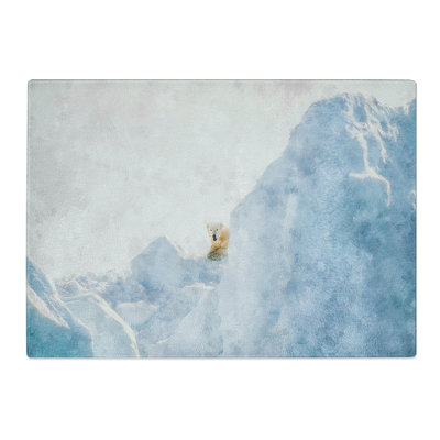 Tempered Glass Curious Polar Bear Chopping Board