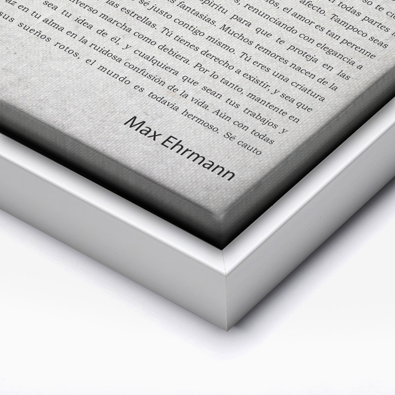 Max Ehrmann Desiderata, Canevas, H 12 po x l 16 po, Encadrement blanc