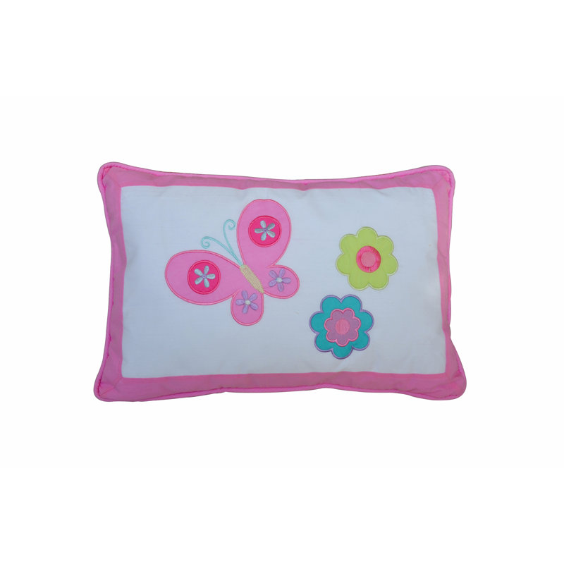 Butterfly Flower 100% Cotton Lumbar Pillow