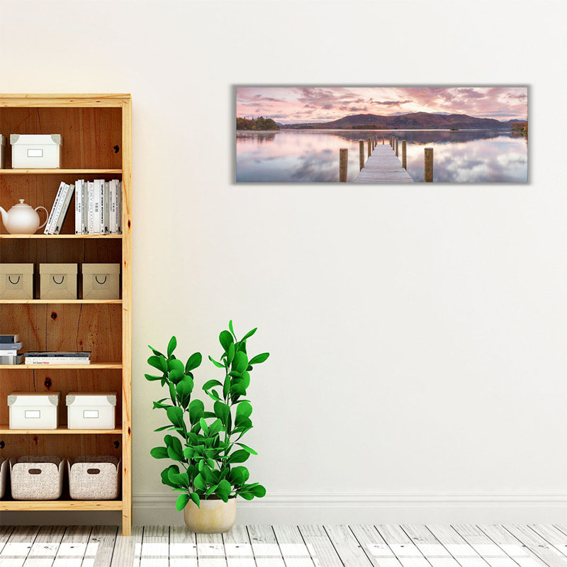 Derwentwater Pier III - reproduction d'art sur toile, H 16 po x l 48 po