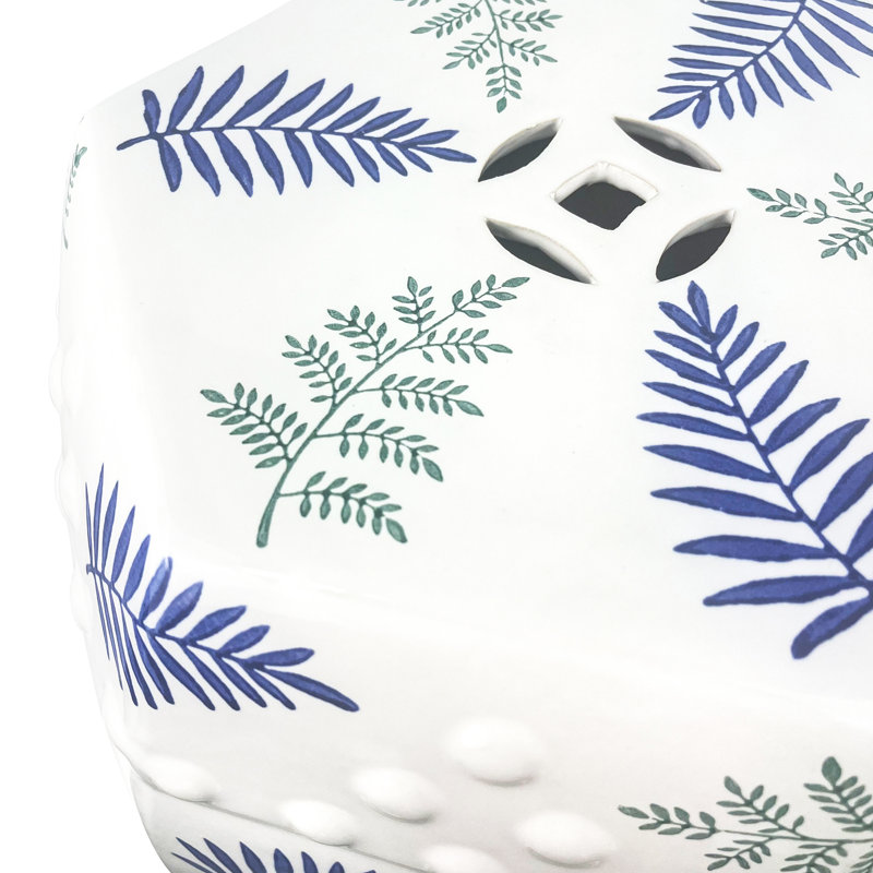 Neoclassical style ceramic stool, Leaf