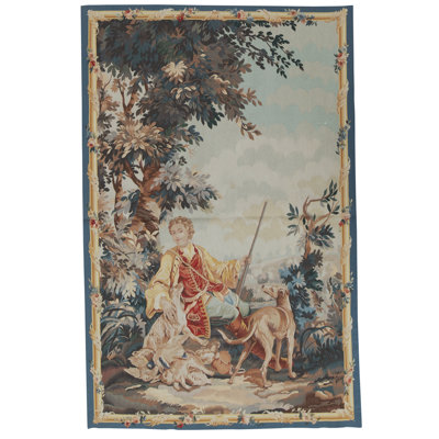 Tapis bleu de haute qualité noué à la main