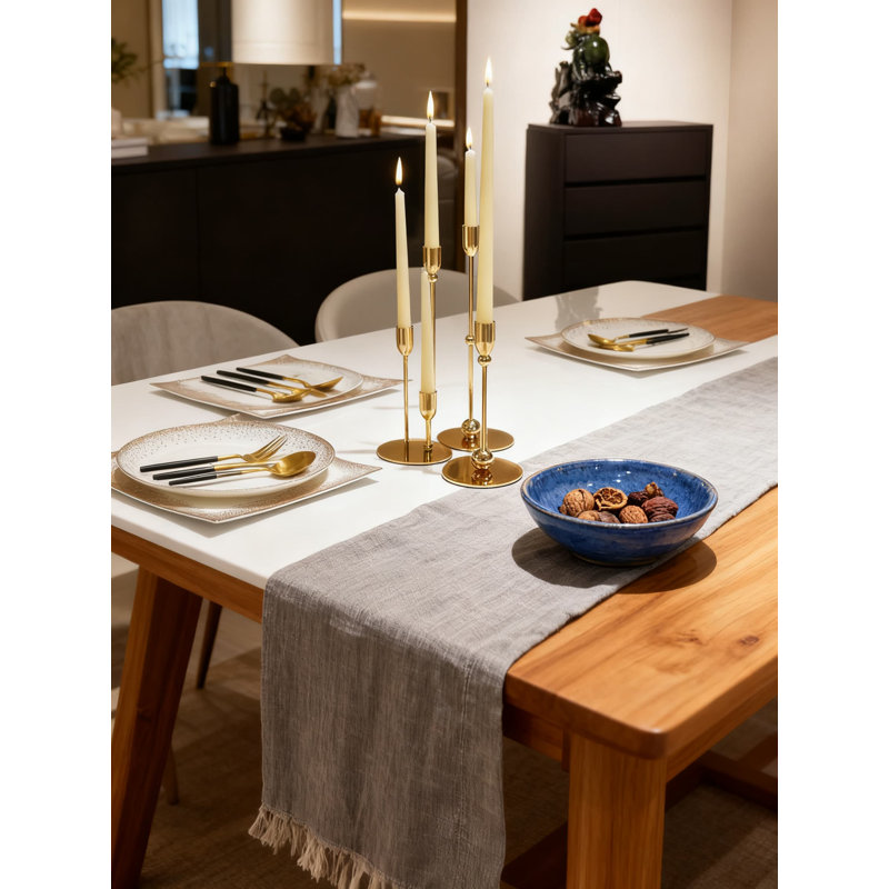 Modern Metal Candlestick Holders Set Of 6, Varying Height Table Centerpiece For Home Decor, Weddings And Events With Stable Wide Base Design